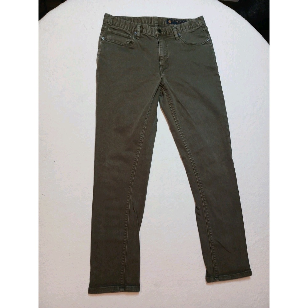 Roark HWY 133 Denim Jeans Mens 33x32 Olive Green Standard Slim Fit Stretch
